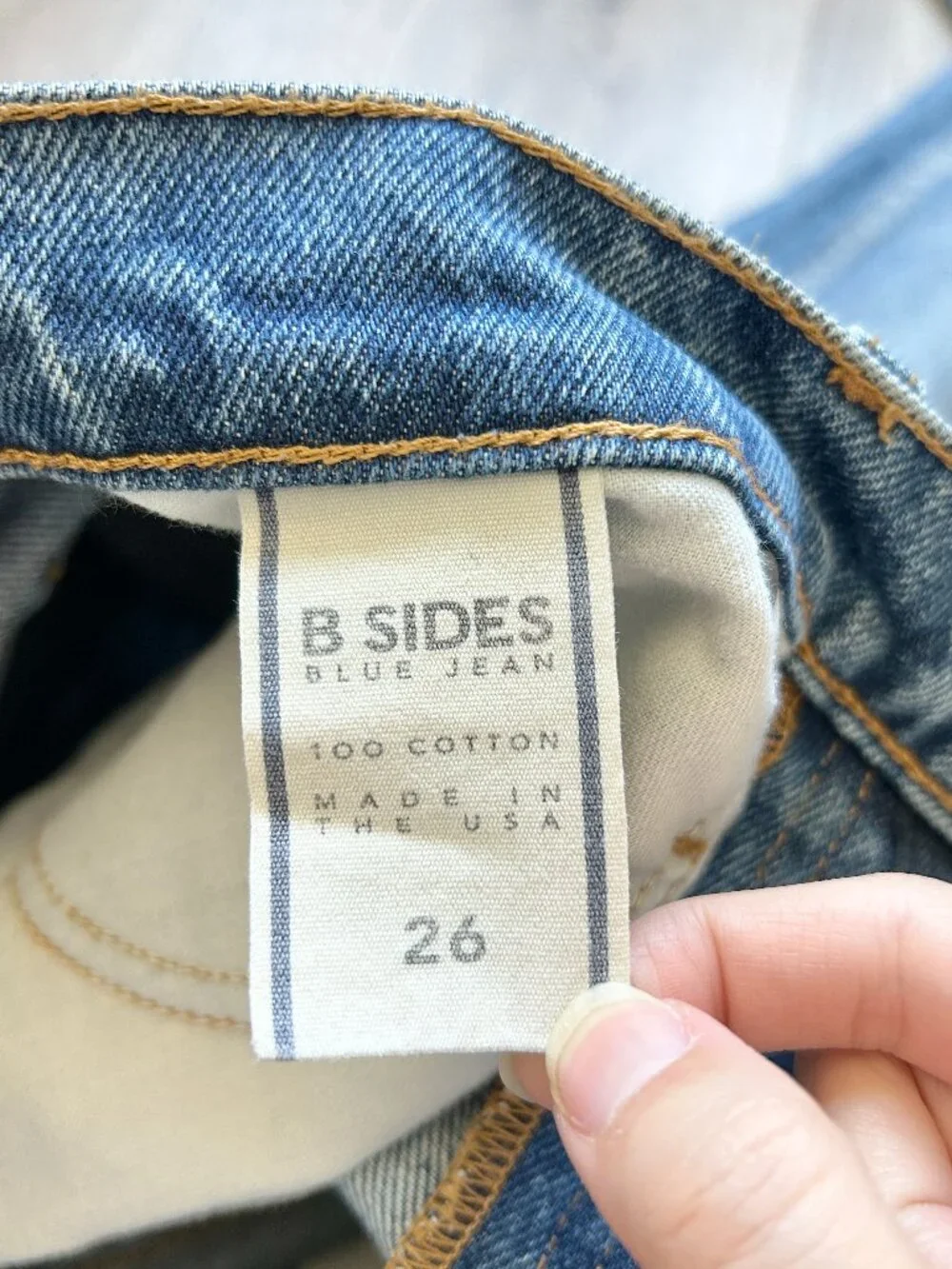 B Sides Medium Wash Straight Leg Rigid Denim Jeans Size 26
